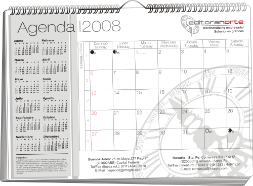 Agendas tipo organizador de pared